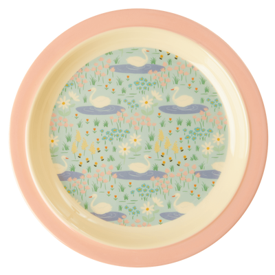 Melamine Kids Lunch Plate | Swan Print - Rice By Rice