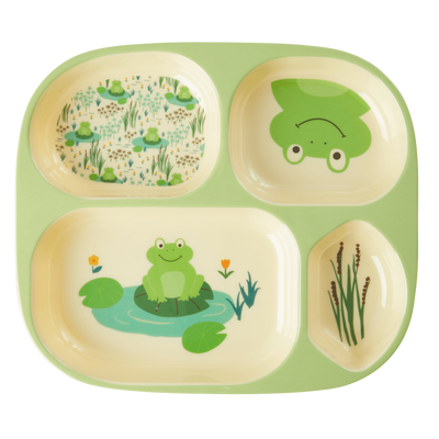 Melamine 4 Room Kids Plate | Frog Print - Rice By Rice