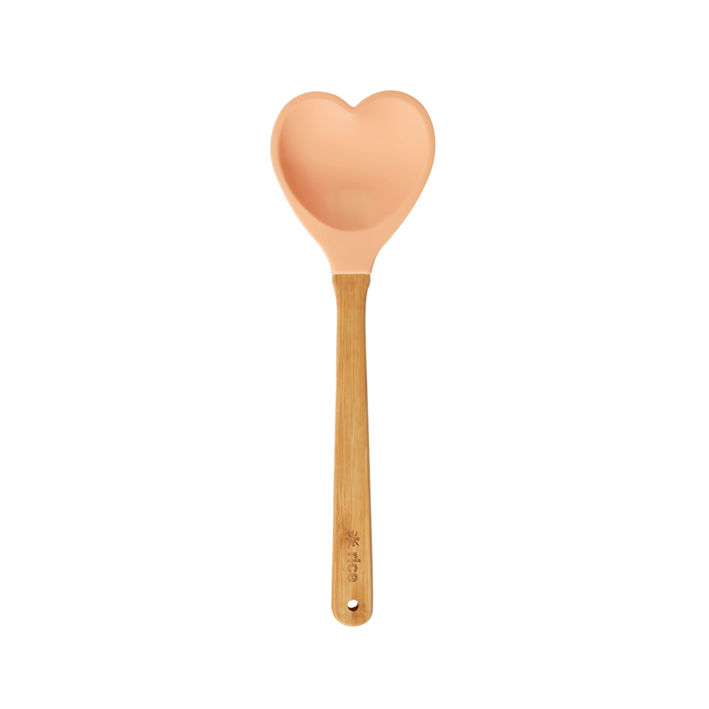 Kitchen Silicone Spoon in Heart shape | Apricot - Rice By Rice