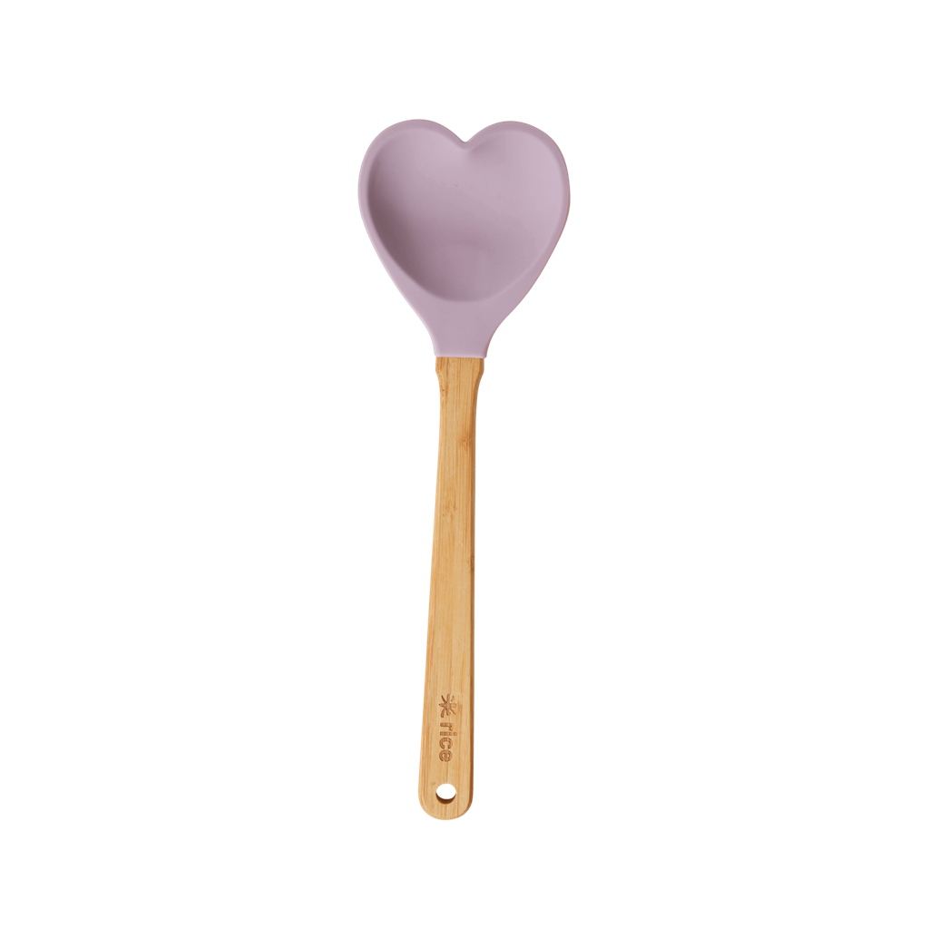 Kitchen Silicone Spoon in Heart shape | Soft Lavender - Rice By Rice