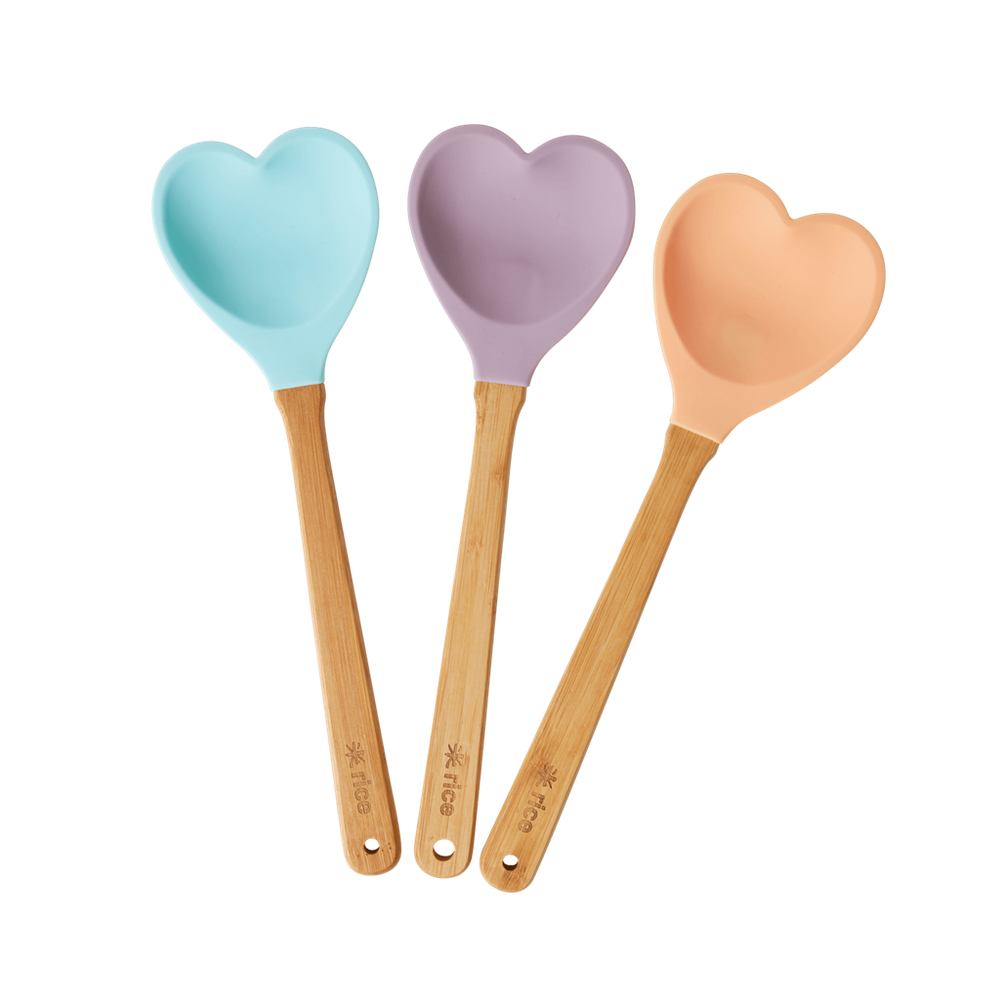 Kitchen Silicone Spoon in Heart shape | Soft Lavender - Rice By Rice