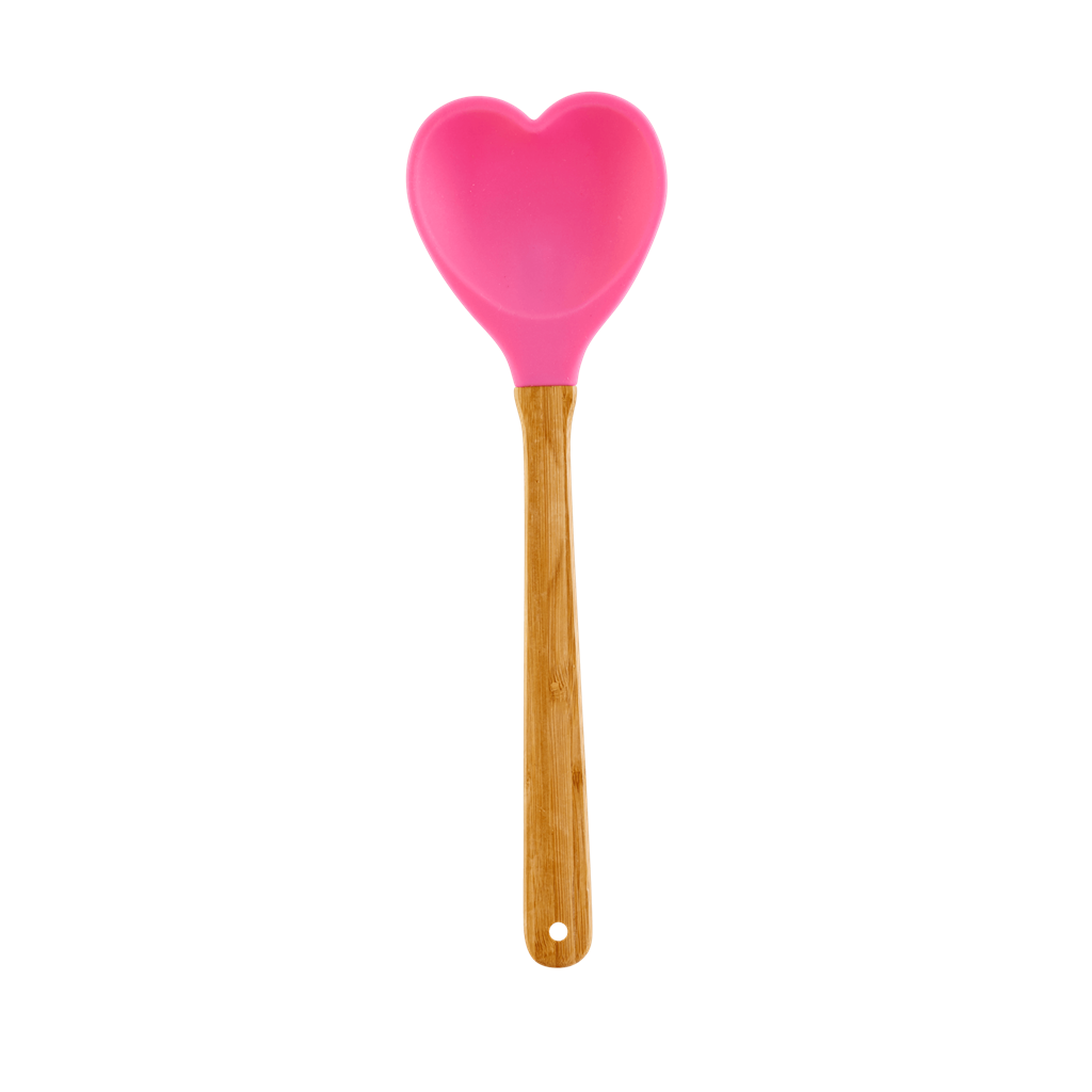 Kitchen Silicone Spoon in Heart shape | Dark Pink - Rice By Rice