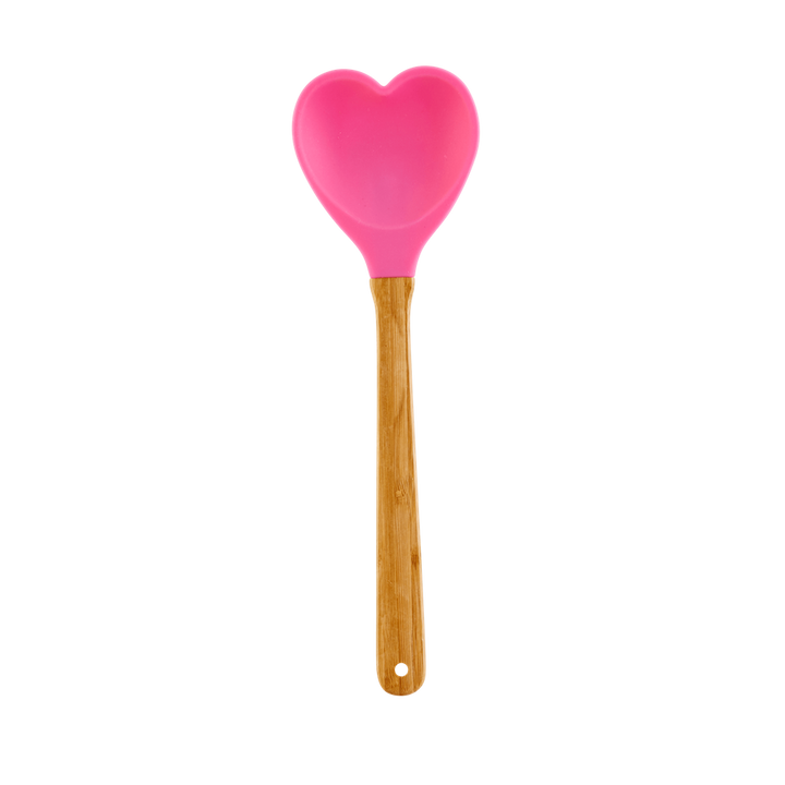Kitchen Silicone Spoon in Heart shape | Dark Pink - Rice By Rice