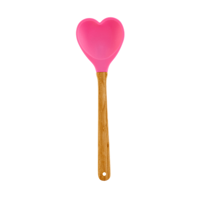 Kitchen Silicone Spoon in Heart shape | Dark Pink - Rice By Rice
