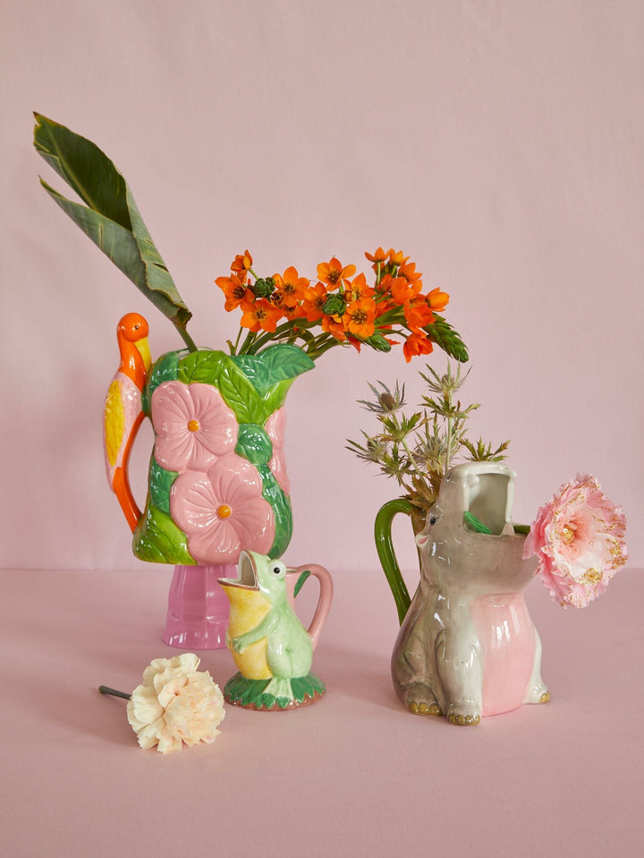 Flower Ceramic Vase - Green - Rice By Rice