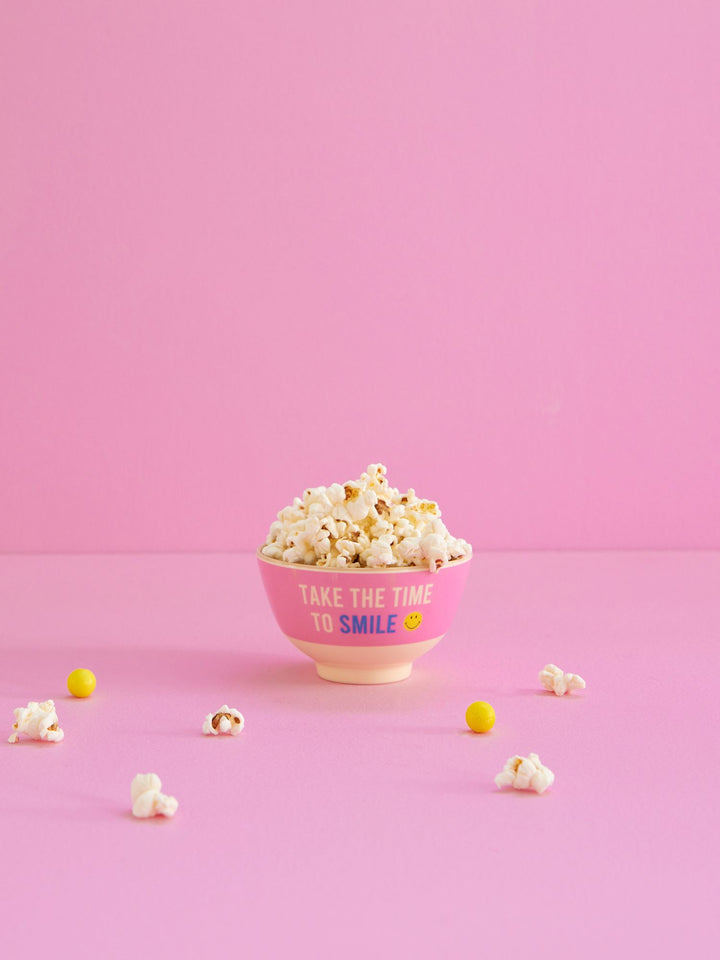 Small Melamine Bowl - Pink - Smiley® - Rice By Rice