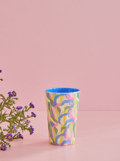 Melamine Tall Cup - Blue - Jungle Fever Print - Rice By Rice