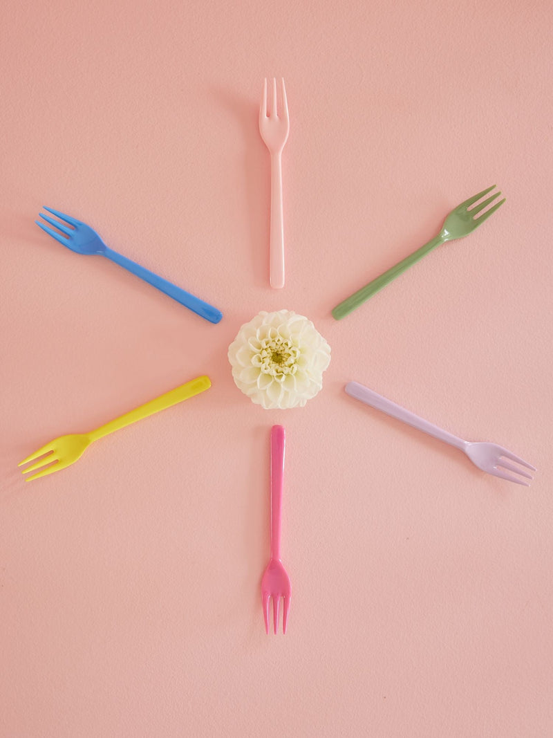 Melamine Cake Fork -  Flower Me Happy Set of 6 - Rice By Rice