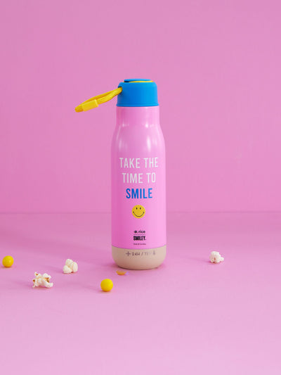 Stainless Steel Thermo bottle - Pink - Smiley® - Rice By Rice