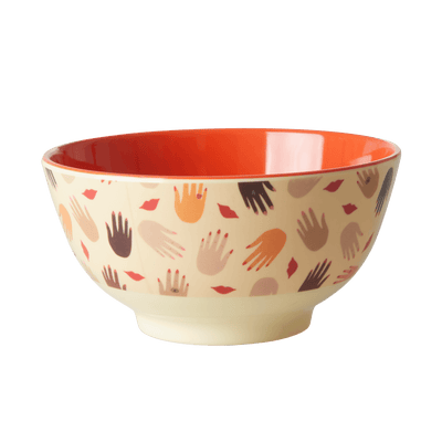 Melamine Medium Bowl | Hands and Kisses Print - Rice By Rice