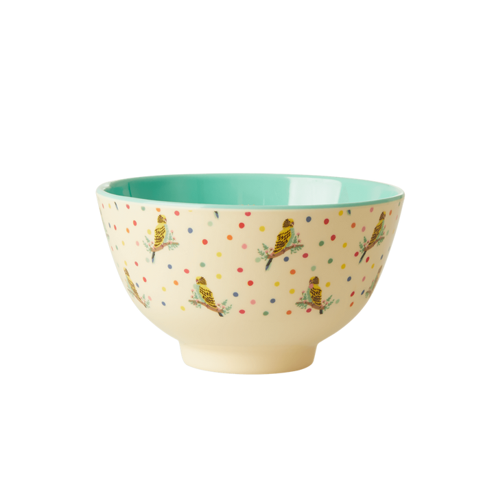 Melamine Small Bowl | Budgie Print - Rice By Rice