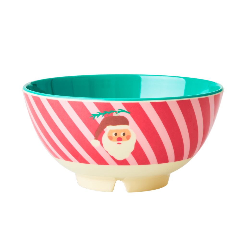 Melamine Medium Bowl | Christmas Santa Print - Rice By Rice