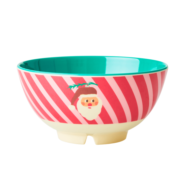 Melamine Medium Bowl | Christmas Santa Print - Rice By Rice