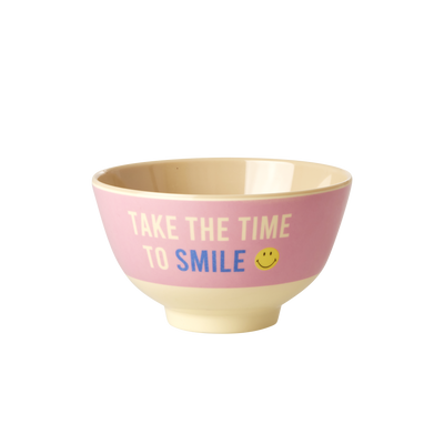 Small Melamine Bowl - Pink - Smiley® - Rice By Rice