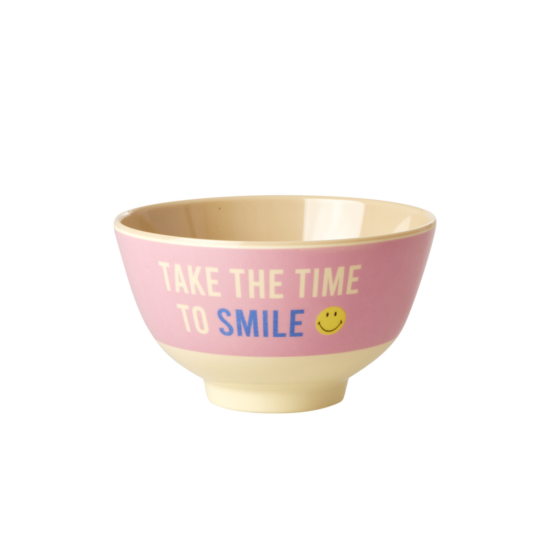 Small Melamine Bowl - Pink - Smiley® - Rice By Rice