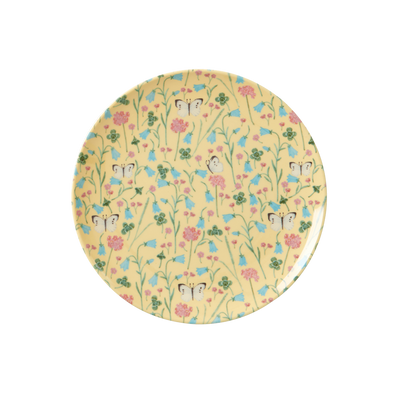 Melamine Dessert Plate | Creme Sweet Butterfly Print - Rice By Rice
