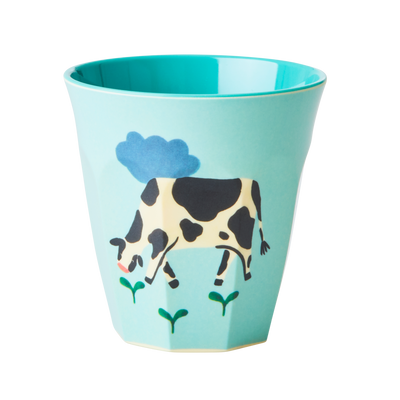 Melamine Kids Cups in Blue Farm Prints - Small - 6 pcs. in Gift Box - Rice By Rice