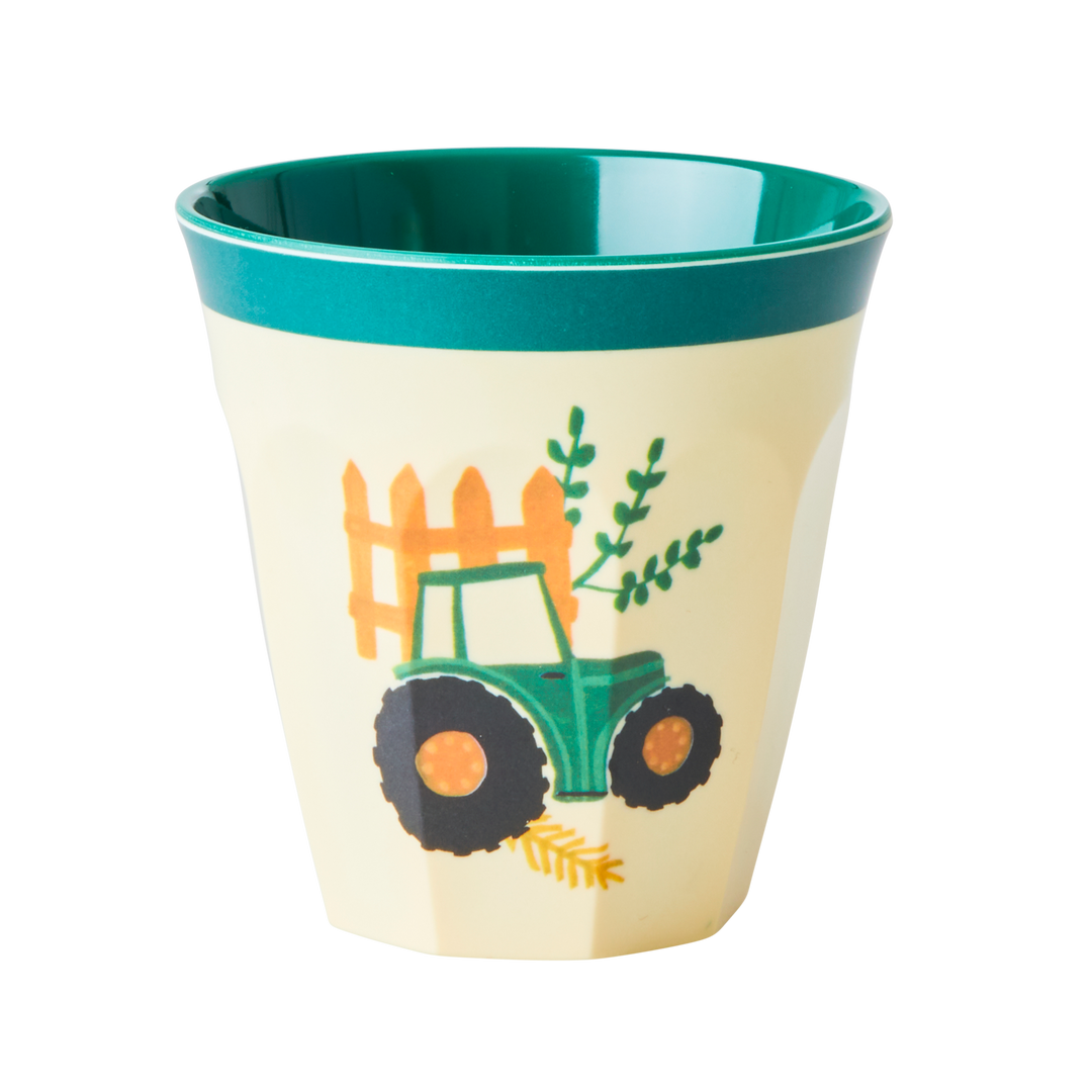 Melamine Kids Cups in Blue Farm Prints - Small - 6 pcs. in Gift Box - Rice By Rice