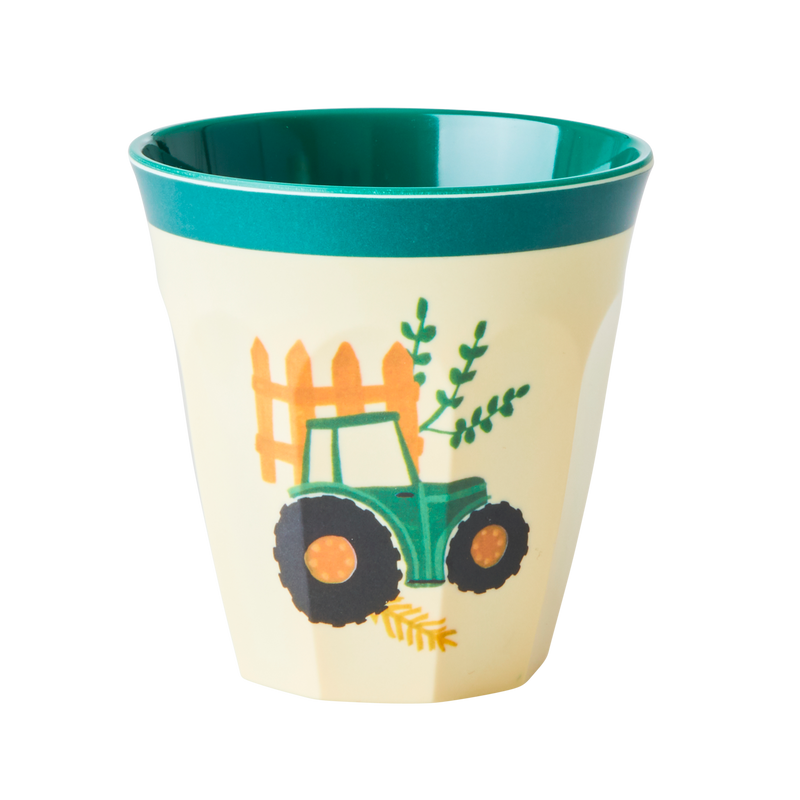 Melamine Kids Cups in Blue Farm Prints - Medium - 6 pcs. in Gift Box - Rice By Rice