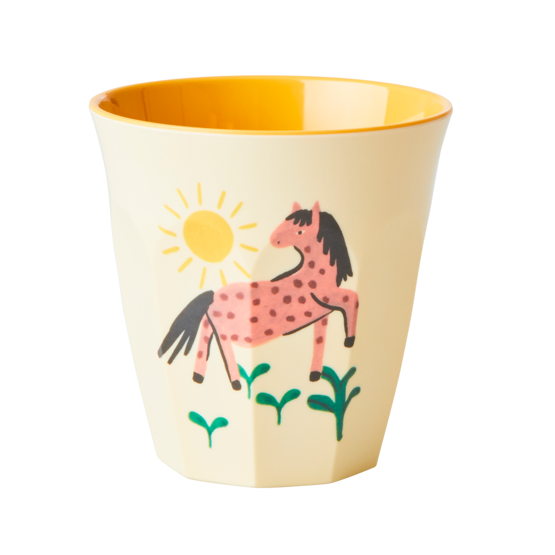 Melamine Kids Cups in Pink Farm Prints - Small - 6 pcs. in Gift Box - Rice By Rice