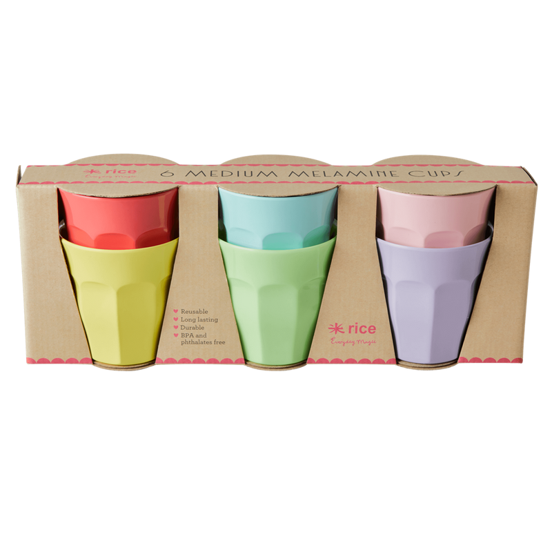 Melamine Cups in Assorted 'YIPPIE YIPPIE YEAH' Colors - Medium - 6 pcs ...