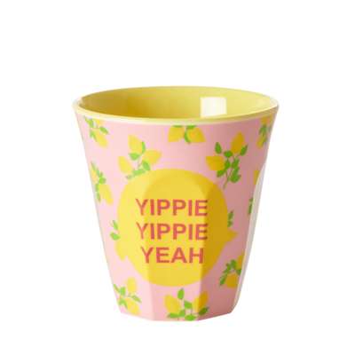 Melamine Cups with Assorted 'YIPPIE YIPPIE YEAH' Prints - Small - 6 pcs. in Gift Box - Rice By Rice
