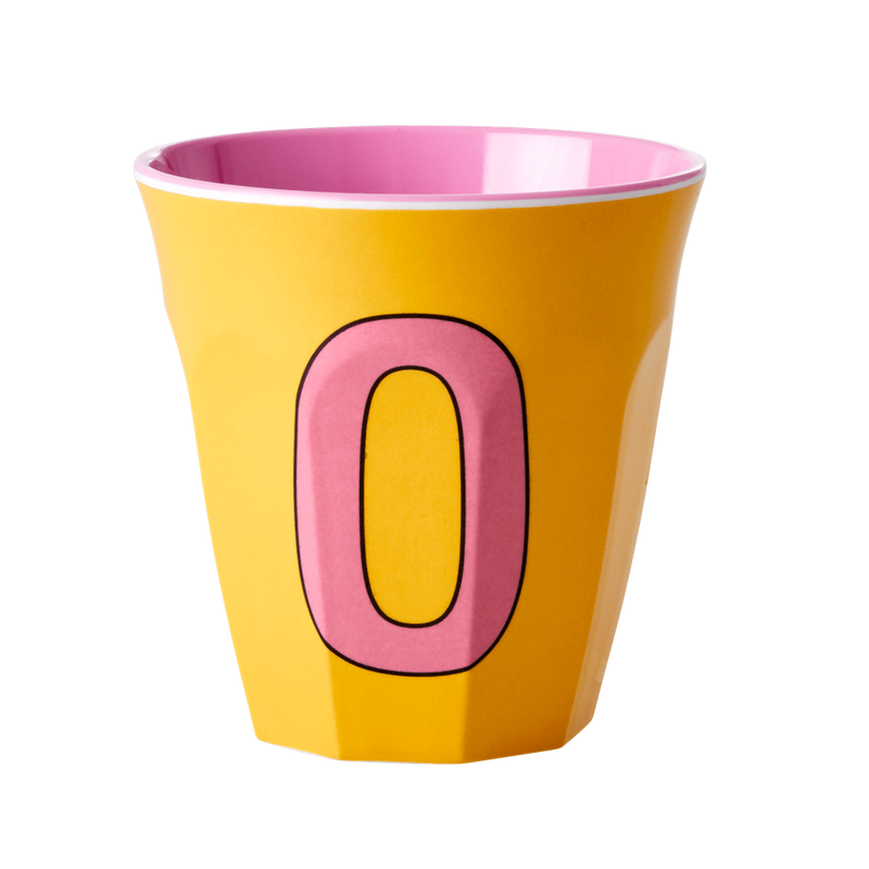 Melamine Cup - Medium with Alphabet in Pinkish Colors | Letter O - Rice By Rice