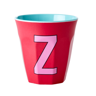 Melamine Cup - Medium with Alphabet in Pinkish Colors | Letter Z - Rice By Rice