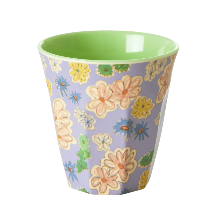 Set of 2 Medium Melamine Cups | Flower Painting Print - Rice By Rice