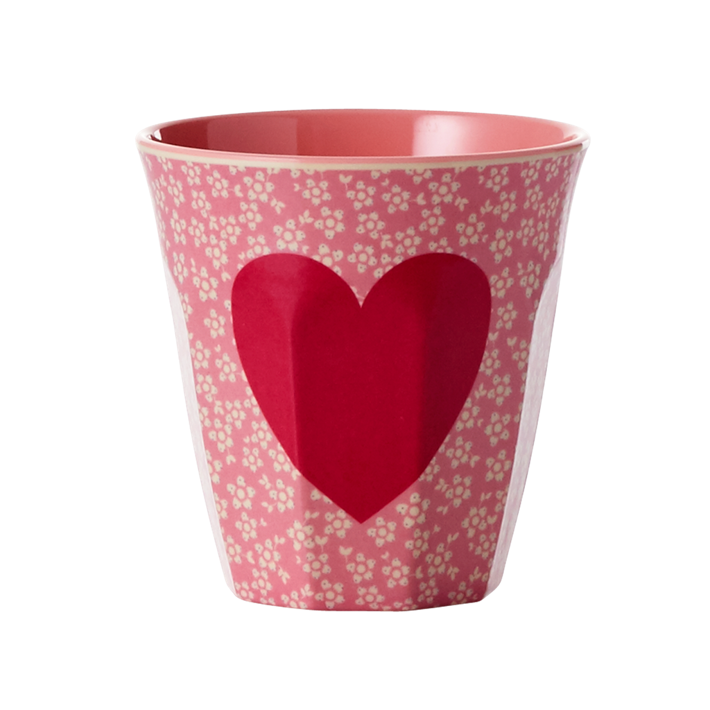 Medium Melamine Cup | Heart Print - Rice By Rice