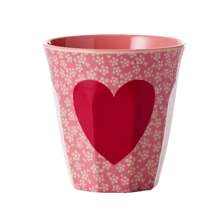 Medium Melamine Cup | Heart Print - Rice By Rice