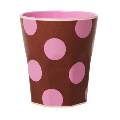 Melamine Cup - Large | Soft Pink Dots Print - Rice By Rice