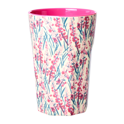 Melamine Tall Cup - Pink - Floral Field Print - Rice By Rice