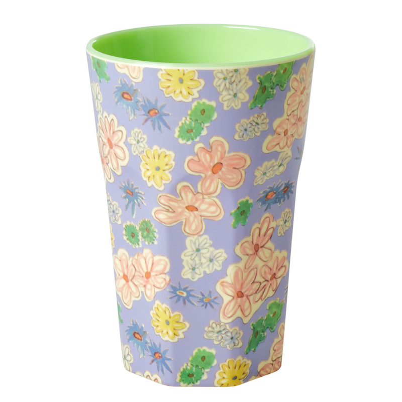 Melamine Cup - Tall | Flower Paintings Print - Rice By Rice