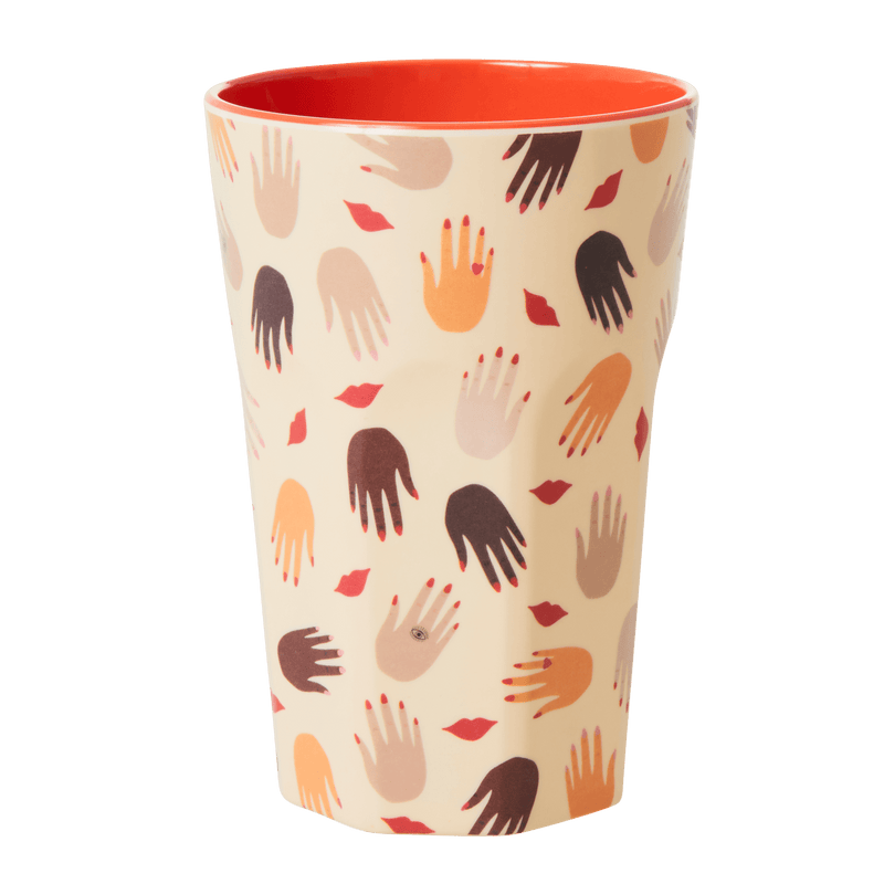 Melamine Cup - Tall | Hands and Kisses Print - Rice By Rice