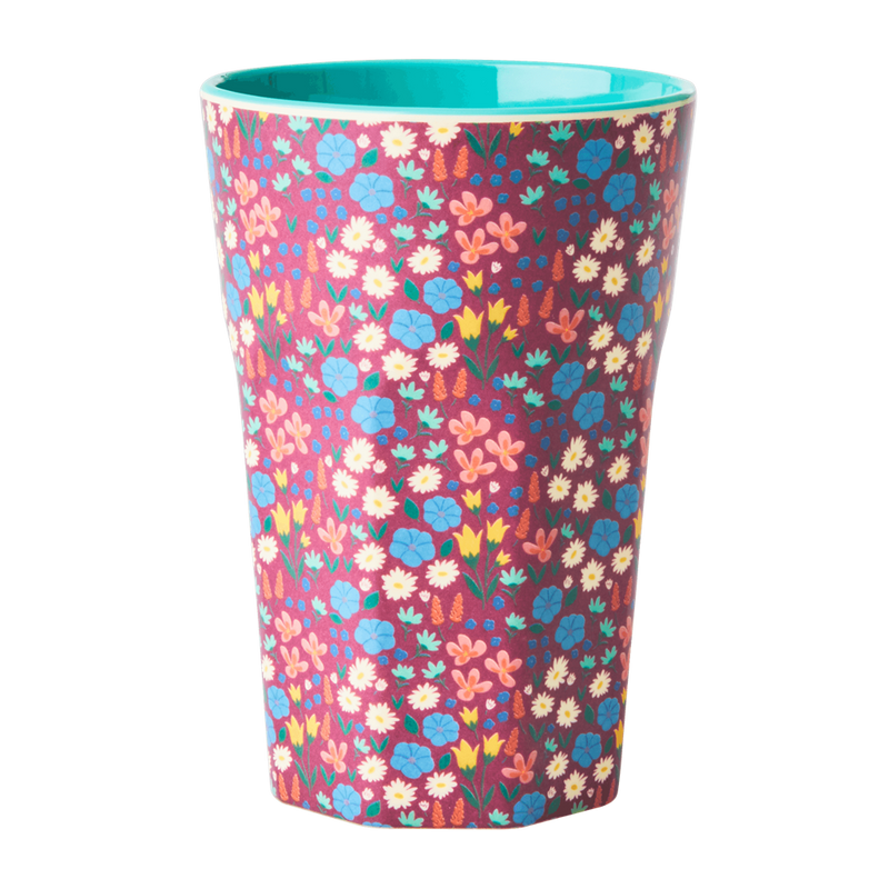 Melamine Cup - Tall | Poppies Print - Rice By Rice