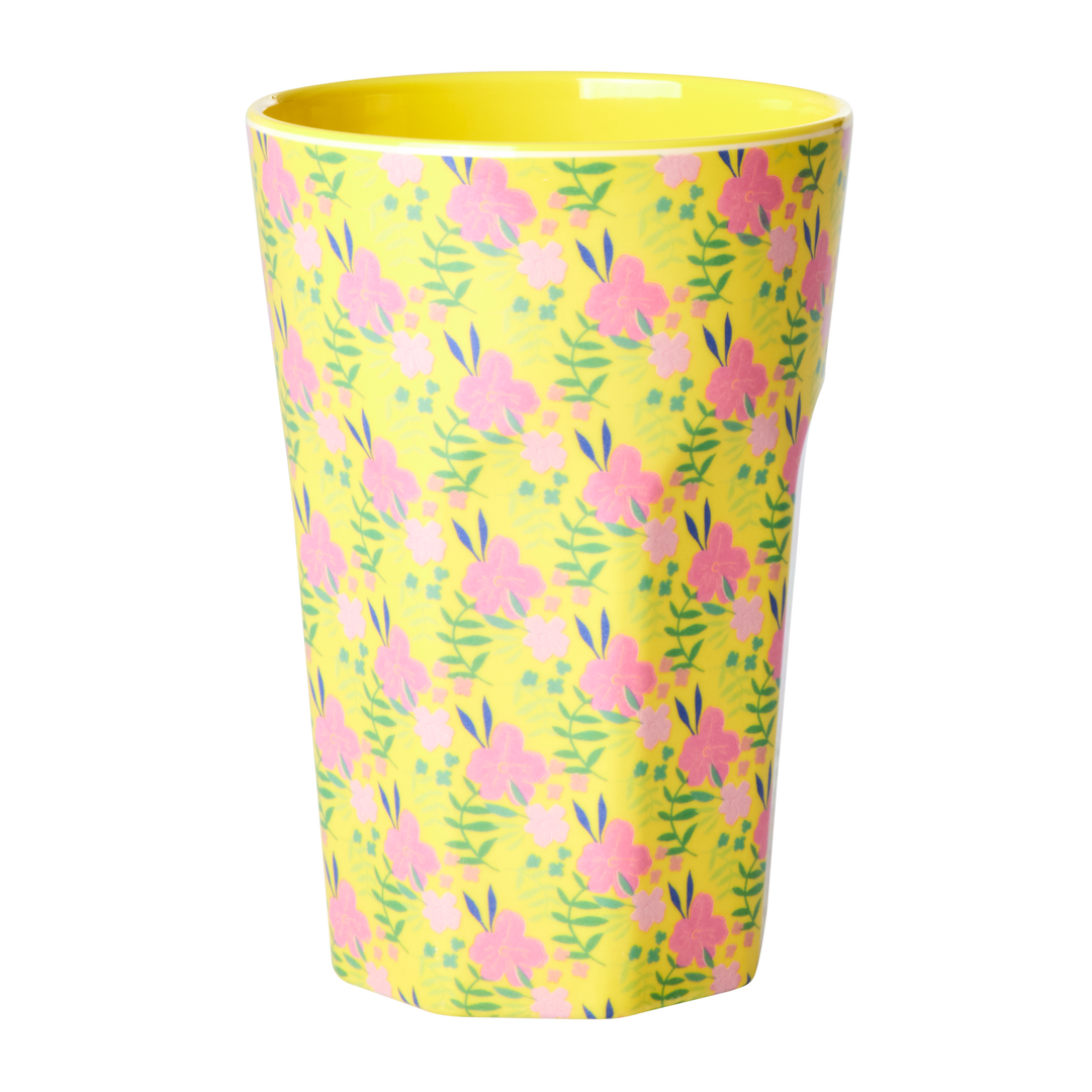 Melamine Tall Cup - Yellow - Sunny Days Print - Rice By Rice