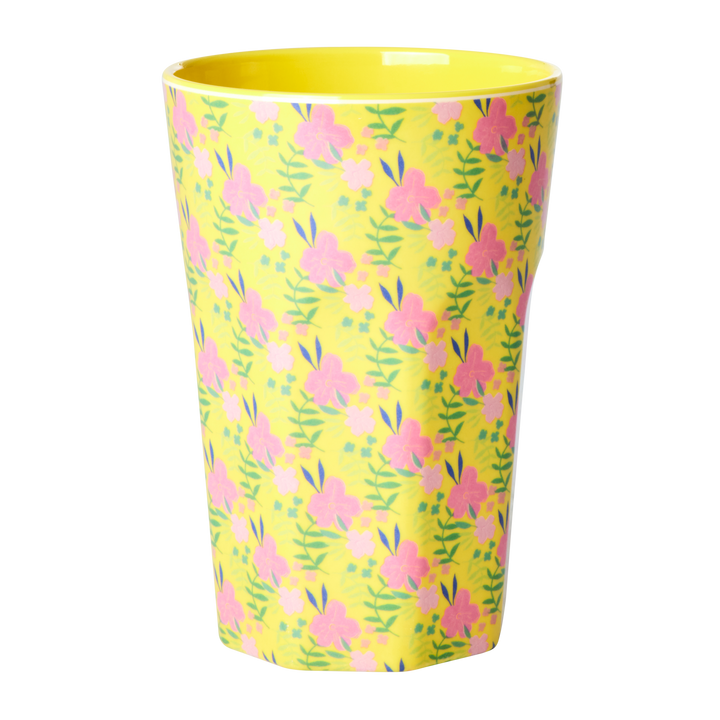 Melamine Tall Cup - Yellow - Sunny Days Print - Rice By Rice