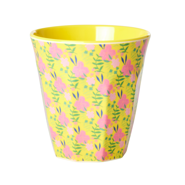 Medium Melamine Cup - Yellow - Sunny Days Print - Rice By Rice