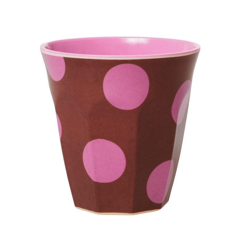 Set of 2 Medium Melamine Cups | Soft Pink Dots Print - Rice By Rice