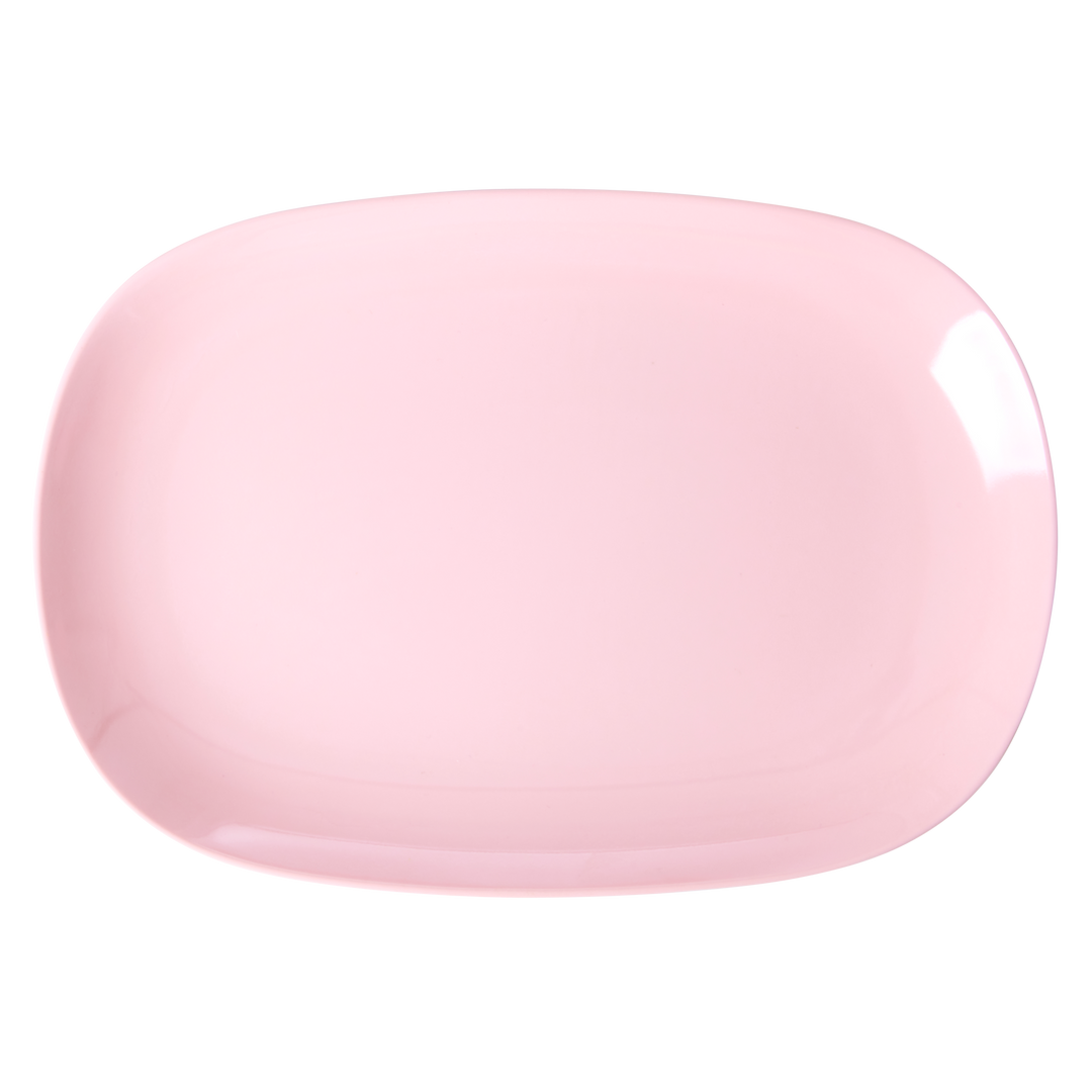 Large Melamine Rectangular Plate - Soft Pink - Rice By Rice