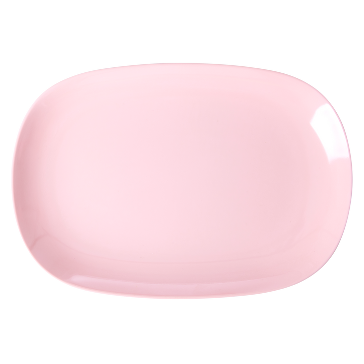 Large Melamine Rectangular Plate - Soft Pink - Rice By Rice