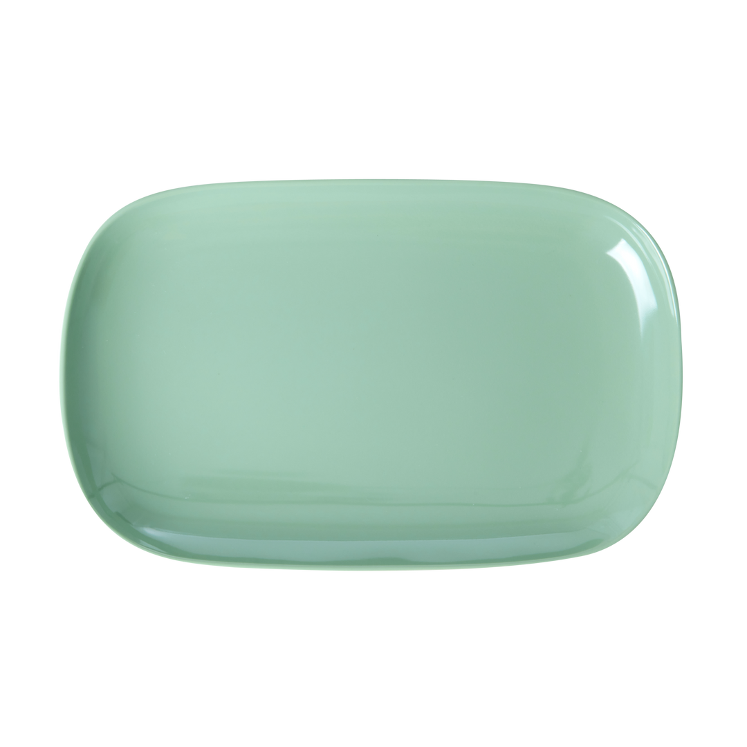 Medium Melamine Rectangular Plate - Green - Rice By Rice