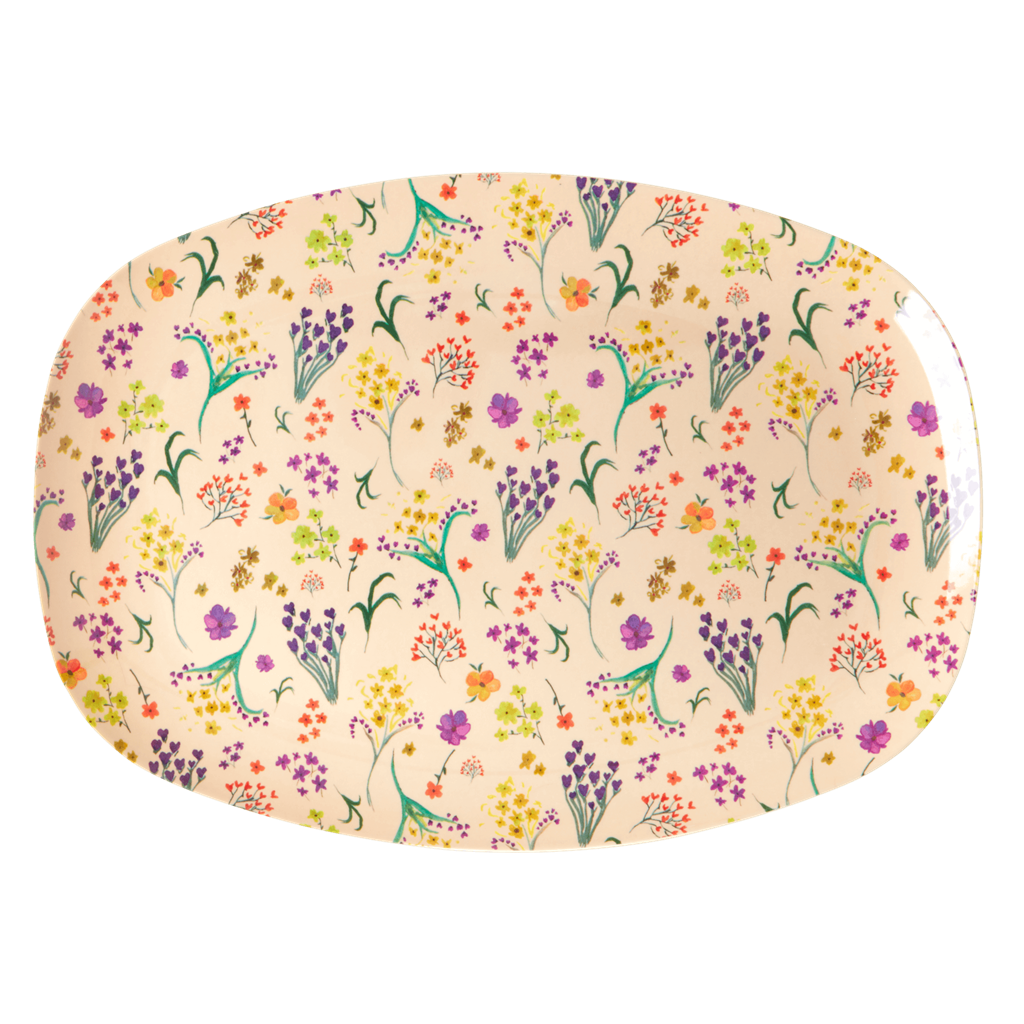 Melamine Rectangular Plate | Wild Flower Print - Rice By Rice