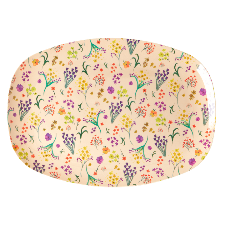 Melamine Rectangular Plate | Wild Flower Print - Rice By Rice