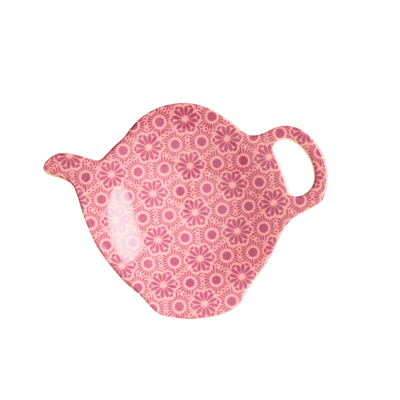 Melamine Tea Bag Plate| Pink Marrakesh Print - Rice By Rice