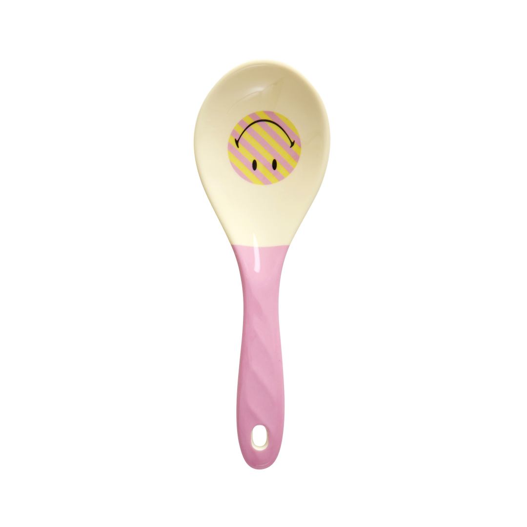 Melamine Salad Spoon - Pink - Smiley® - Rice By Rice