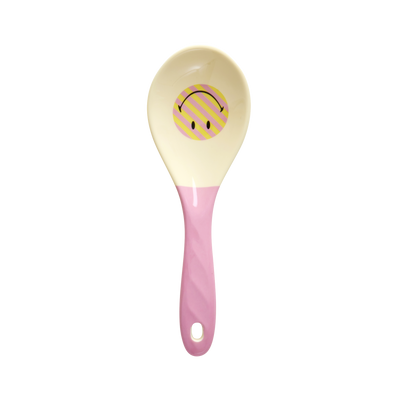 Melamine Salad Spoon - Pink - Smiley® - Rice By Rice