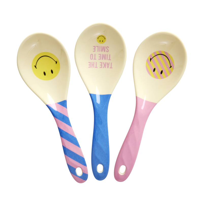 Melamine Salad Spoon - Multi - Smiley® - Set of 3 - Rice By Rice