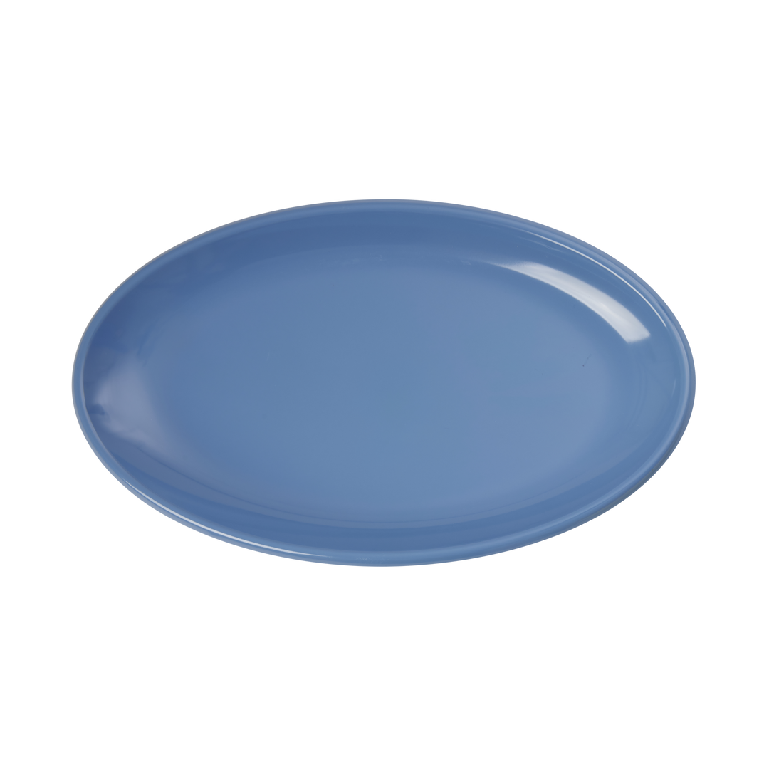 Medium Melamine Serving Dish - Dusty Blue - Rice By Rice